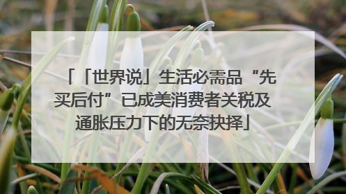 「世界说」生活必需品“先买后付”已成美消费者关税及通胀压力下的无奈抉择