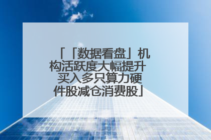 「数据看盘」机构活跃度大幅提升 买入多只算力硬件股减仓消费股