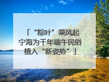 “粽叶”乘风起 宁海为千年端午民俗植入“新姿势”