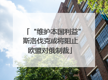“维护本国利益” 斯洛伐克或将阻止欧盟对俄制裁