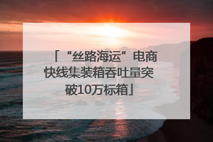 “丝路海运”电商快线集装箱吞吐量突破10万标箱
