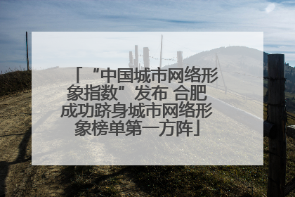 “中国城市网络形象指数”发布 合肥成功跻身城市网络形象榜单第一方阵
