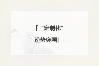“定制化” 逆势突围
