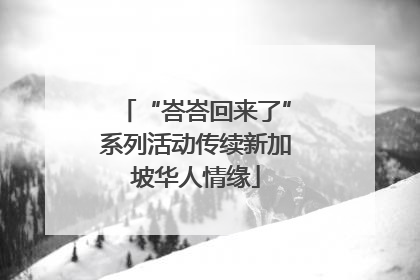 “峇峇回来了”系列活动传续新加坡华人情缘