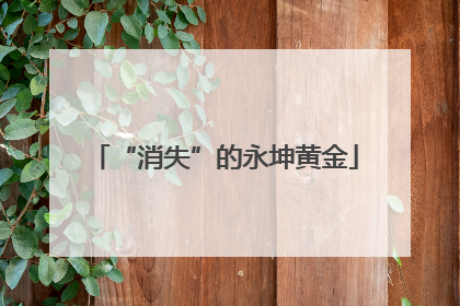 “消失”的永坤黄金