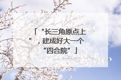 “长三角原点上”，建成好大一个“四合院”
