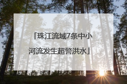 珠江流域7条中小河流发生超警洪水