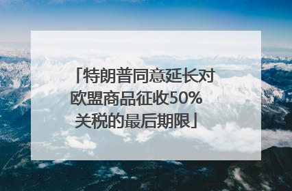 特朗普同意延长对欧盟商品征收50%关税的最后期限