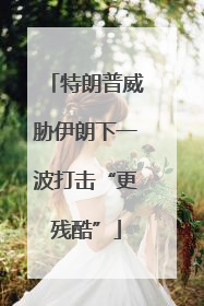 特朗普威胁伊朗下一波打击“更残酷”