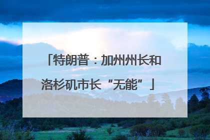 特朗普：加州州长和洛杉矶市长“无能”