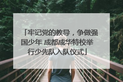 牢记党的教导，争做强国少年 成都成华特校举行少先队入队仪式