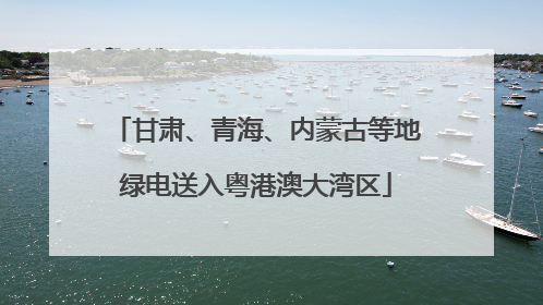 甘肃、青海、内蒙古等地绿电送入粤港澳大湾区