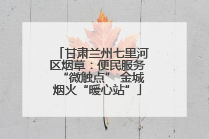甘肃兰州七里河区烟草：便民服务“微触点” 金城烟火“暖心站”