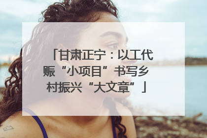 甘肃正宁：以工代赈“小项目”书写乡村振兴“大文章”