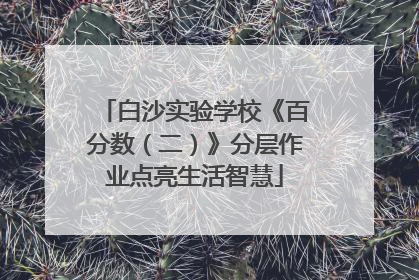 白沙实验学校《百分数（二）》分层作业点亮生活智慧