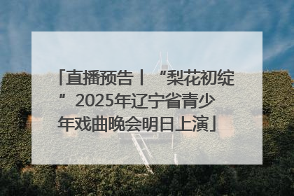 直播预告丨“梨花初绽”2025年辽宁省青少年戏曲晚会明日上演