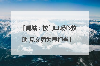禹城：校门口暖心救助 见义勇为显担当