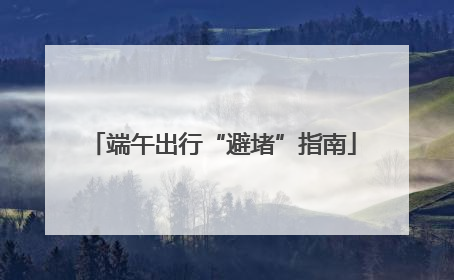 端午出行“避堵”指南