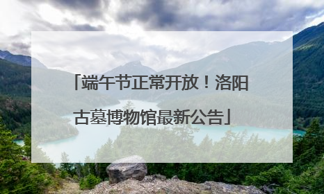 端午节正常开放！洛阳古墓博物馆最新公告
