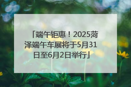 端午钜惠！2025菏泽端午车展将于5月31日至6月2日举行