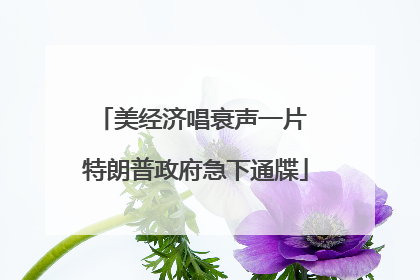 美经济唱衰声一片 特朗普政府急下通牒