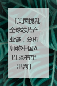 美国搅乱全球芯片产业链，分析师称中国AI生态有望出海