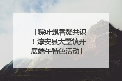 粽叶飘香凝共识！淳安县大墅镇开展端午特色活动