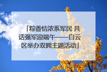 粽香情浓系军民 共话强军迎端午——白云区举办双拥主题活动