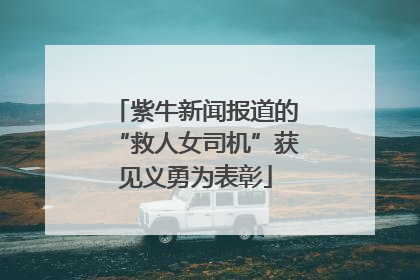 紫牛新闻报道的“救人女司机”获见义勇为表彰