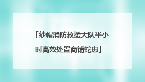 纱帽消防救援大队半小时高效处置商铺蛇患