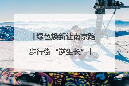 绿色焕新让南京路步行街“逆生长”