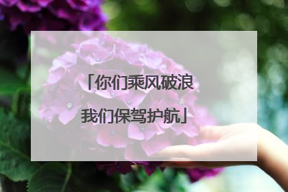 你们乘风破浪 我们保驾护航