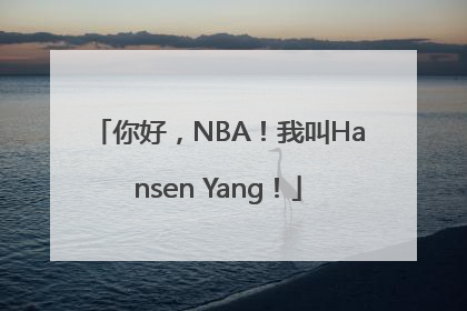 你好，NBA！我叫Hansen Yang！