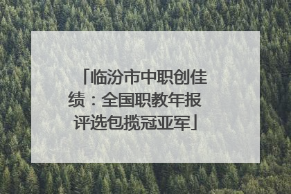 临汾市中职创佳绩：全国职教年报评选包揽冠亚军