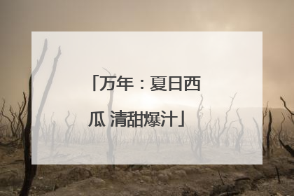 万年：夏日西瓜 清甜爆汁