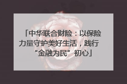 中华联合财险：以保险力量守护美好生活，践行“金融为民”初心