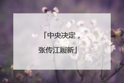 中央决定，张传江履新