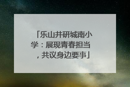 乐山井研城南小学：展现青春担当，共议身边要事