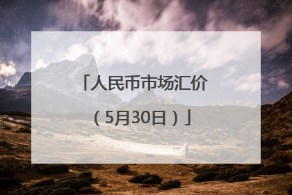 人民币市场汇价（5月30日）