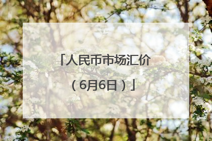 人民币市场汇价（6月6日）