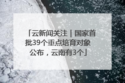云新闻关注｜国家首批39个重点培育对象公布，云南有3个