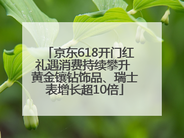京东618开门红礼遇消费持续攀升 黄金镶钻饰品、瑞士表增长超10倍
