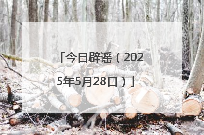 今日辟谣（2025年5月28日）