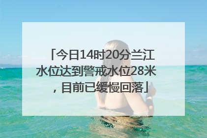 今日14时20分兰江水位达到警戒水位28米，目前已缓慢回落
