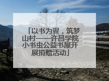 以书为翼，筑梦山村——许昌学院小书虫公益书屋开展捐赠活动