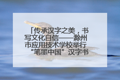 传承汉字之美，书写文化自信——滁州市应用技术学校举行“笔墨中国”汉字书写比赛表彰大会