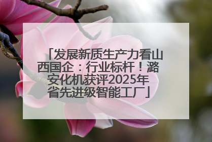 发展新质生产力看山西国企：行业标杆！潞安化机获评2025年省先进级智能工厂