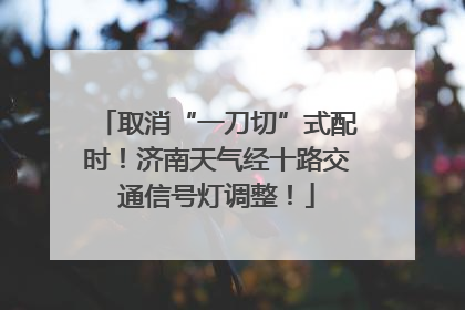 取消“一刀切”式配时！济南天气经十路交通信号灯调整！