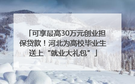可享最高30万元创业担保贷款！河北为高校毕业生送上“就业大礼包”