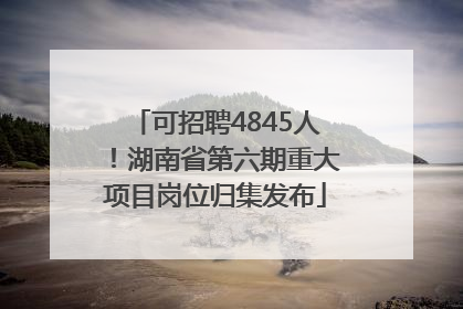 可招聘4845人！湖南省第六期重大项目岗位归集发布